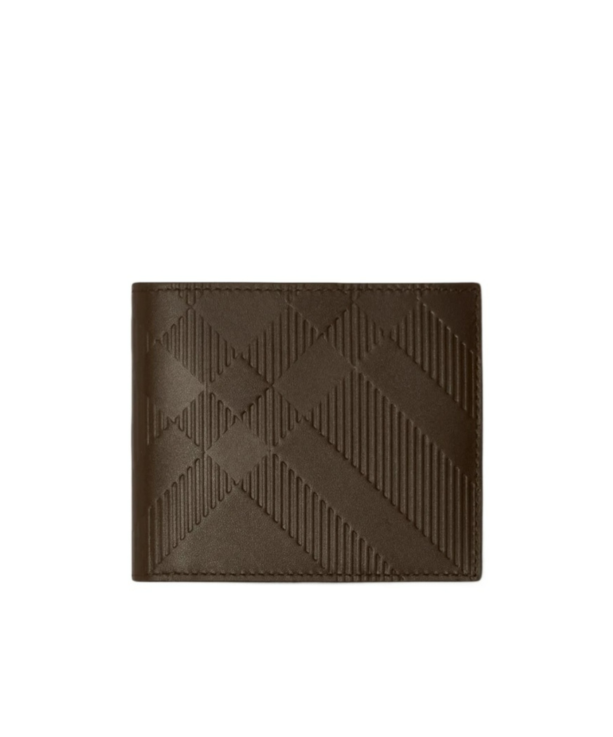Burberry Check Folding Card Case In Brown