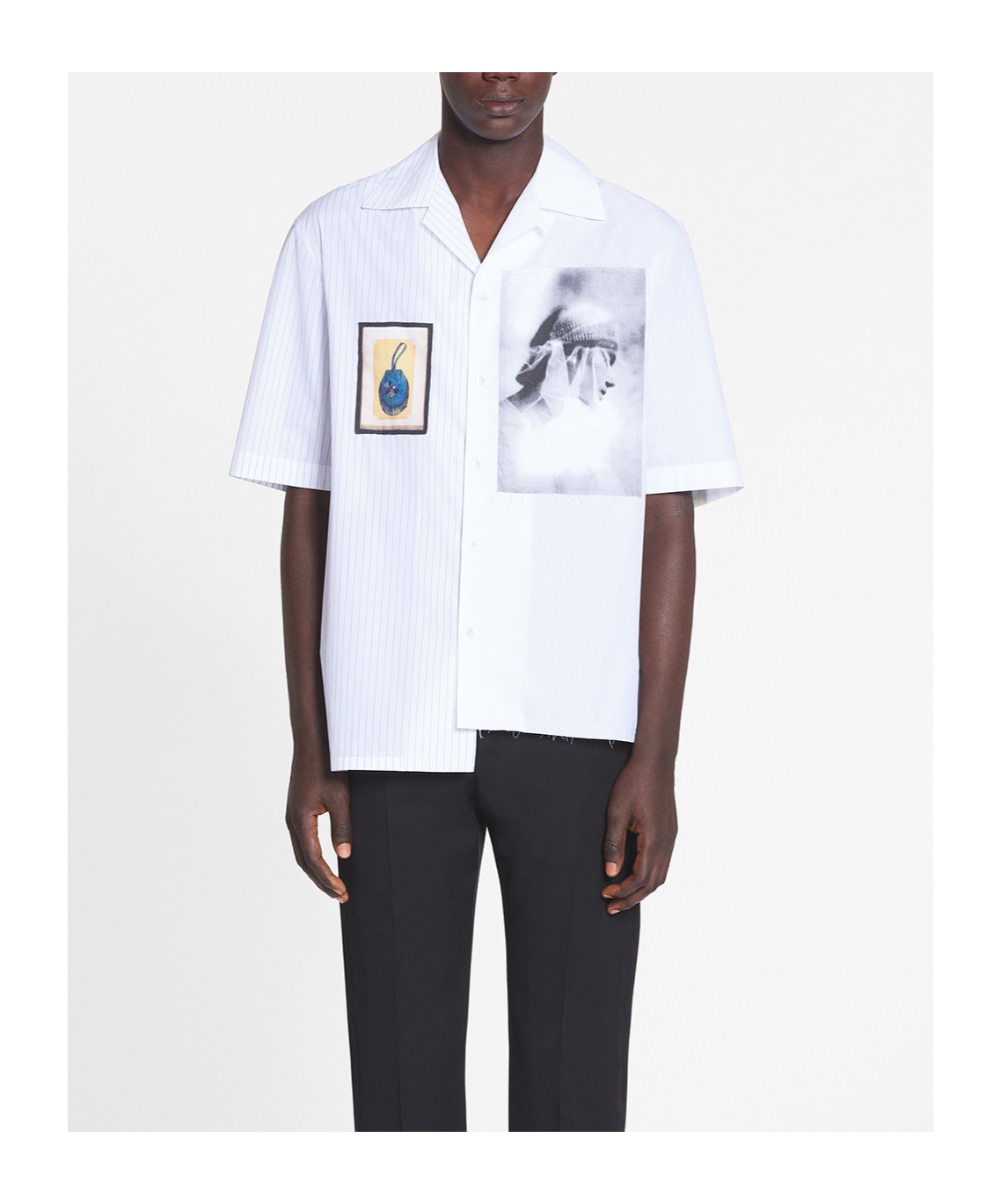 LANVIN LANVIN GRAPHIC PRINTED STRIPED BUTTONED SHIRT