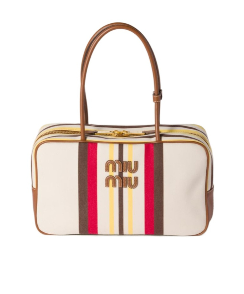 Miu Miu Beau Canvas And Leather Bag