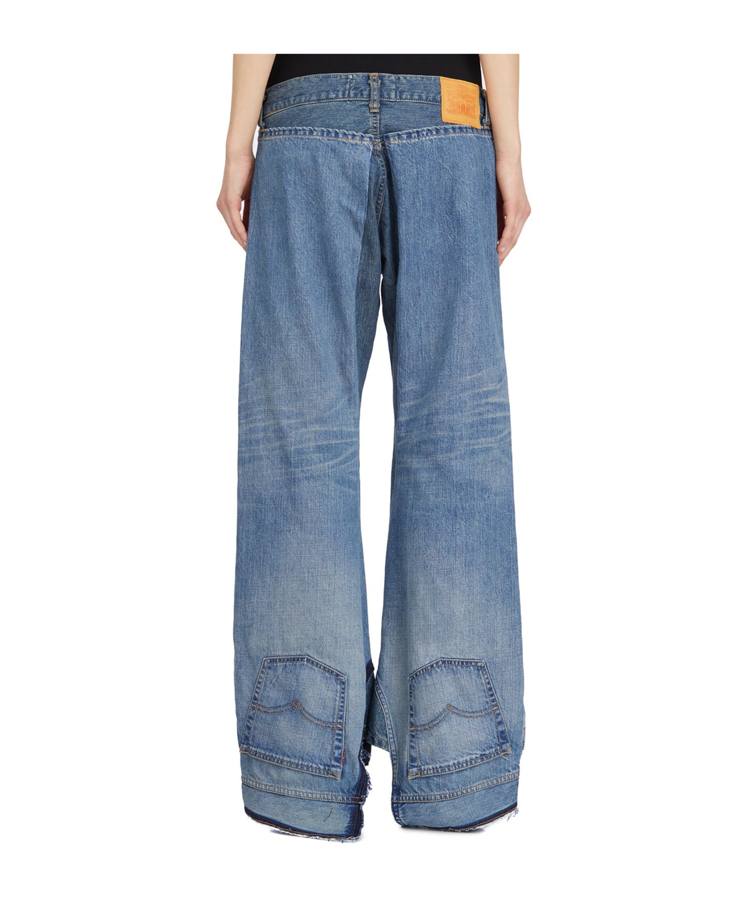 Junya Watanabe Upside Down Denim Pants In Blue