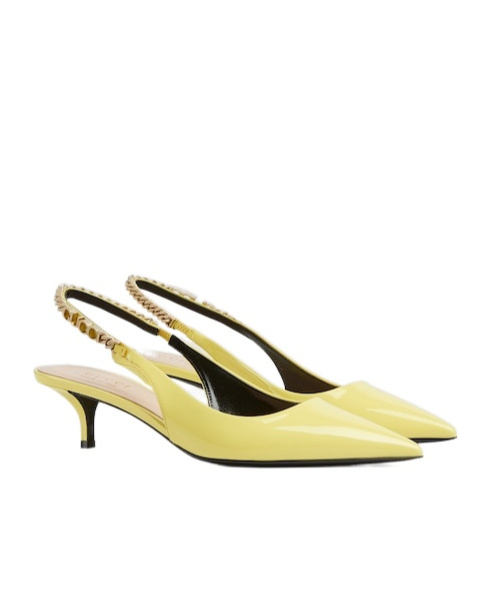 Gucci Signoria Slingback Pumps In Yellow