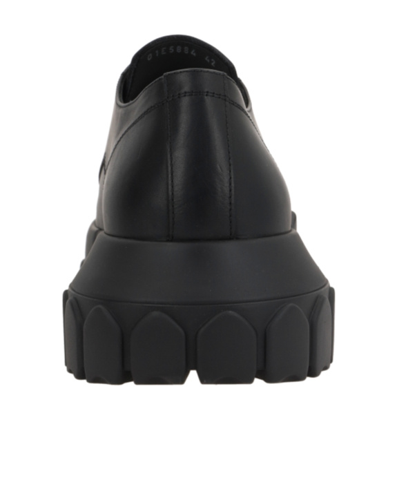 Rick Owens Mens Black Bozo Tractor Platform Leather Oxford Shoes In Black