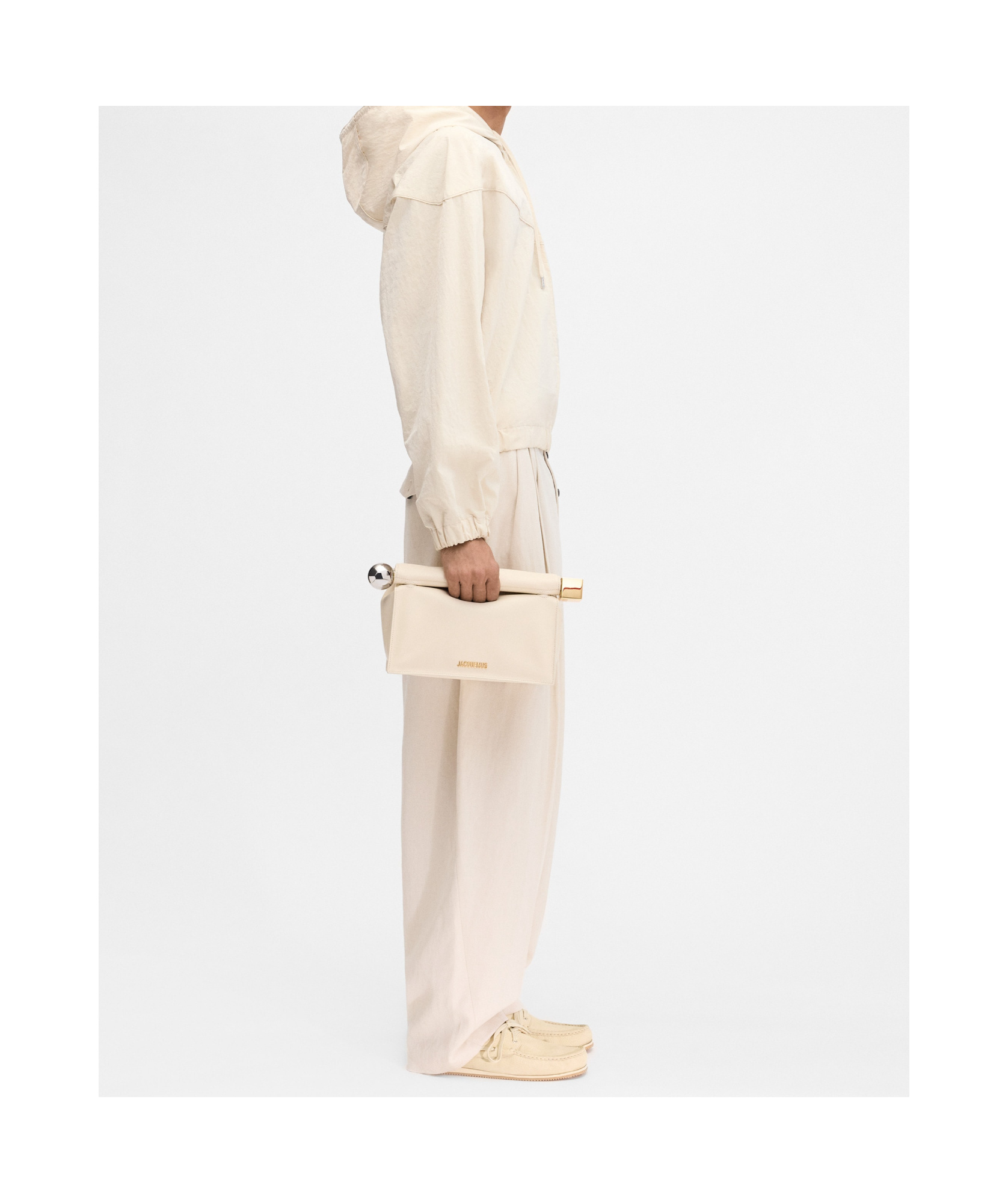 Jacquemus The Bateau Zip-up Windbreaker Jacket In Nude