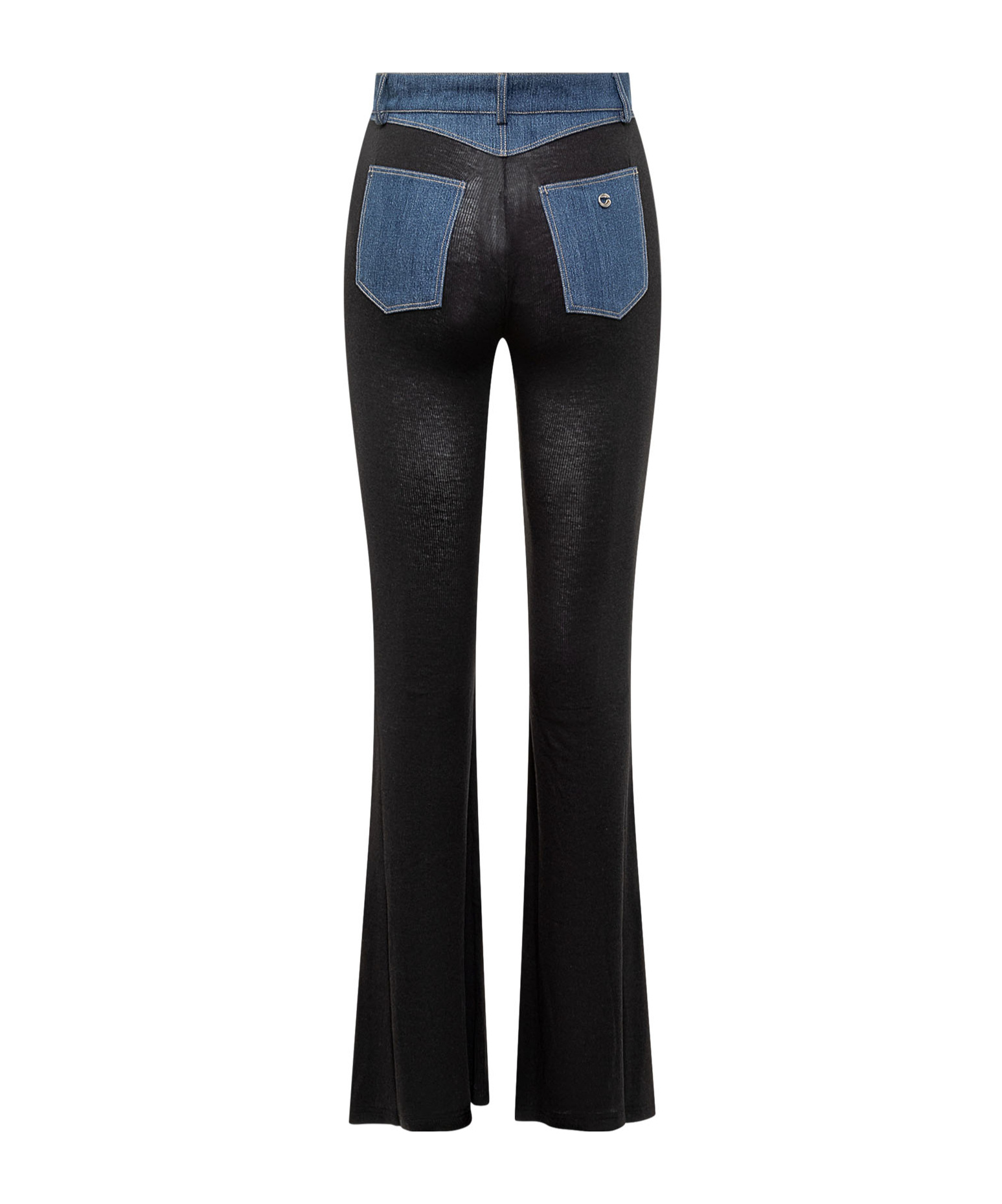 Coperni Denim-detailed Jersey Flared Pants In Black