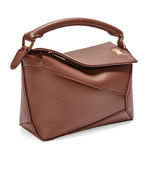 Loewe X Suna Fujita - Hamster Puzzle Edge Classic Calf Leather Mini Bag In Brown