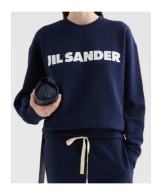 Jil Sander Logo-print Cotton Sweatshirt In Blue