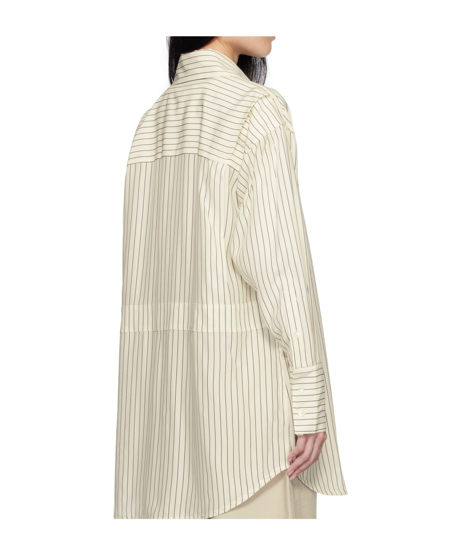 Co Off-white Striped Button Down Shirt In Neutral