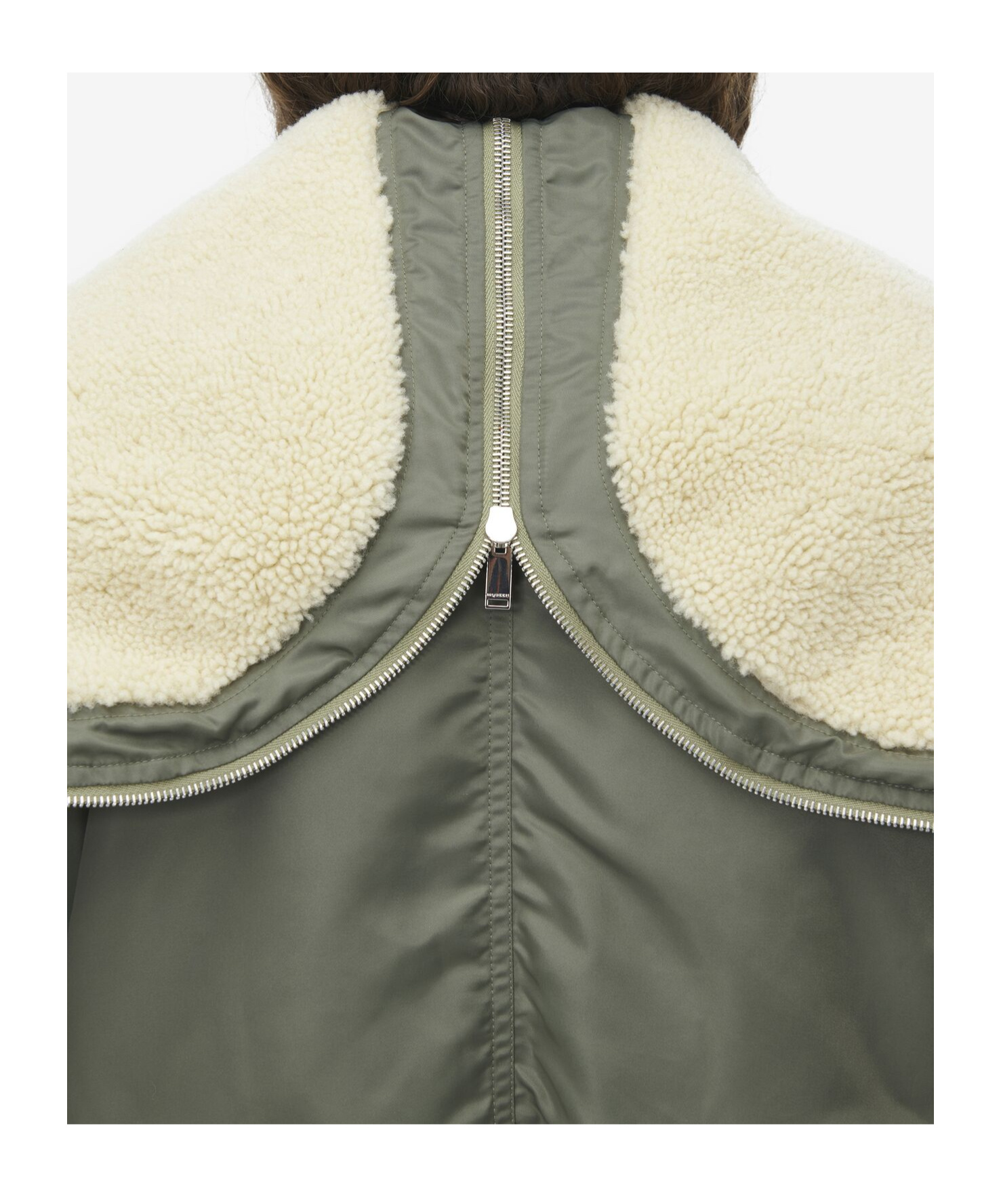 Alexander Mcqueen Wool-collar Pilot Jacket In Black