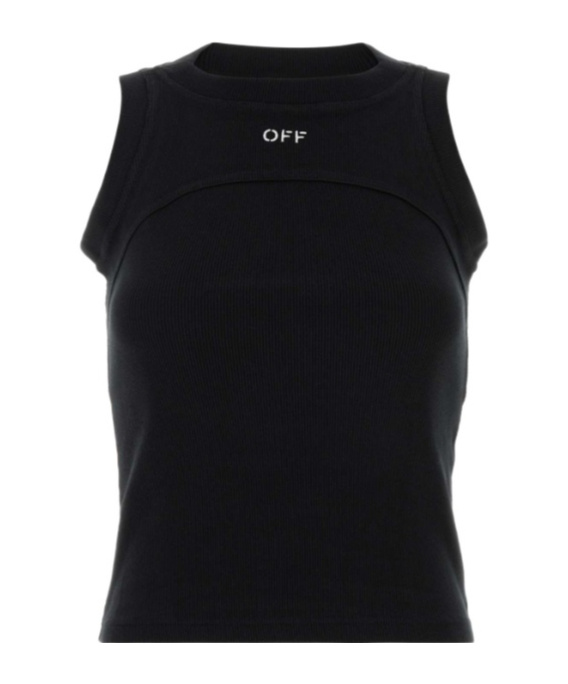 Off-white Crew-neck Tank Top In Black