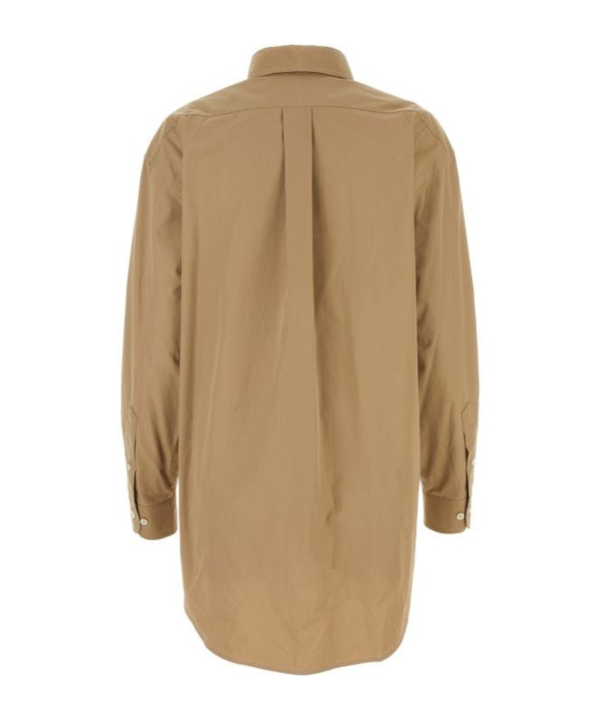 Miu Miu Biscuit Poplin Oversize Shirt In Nude
