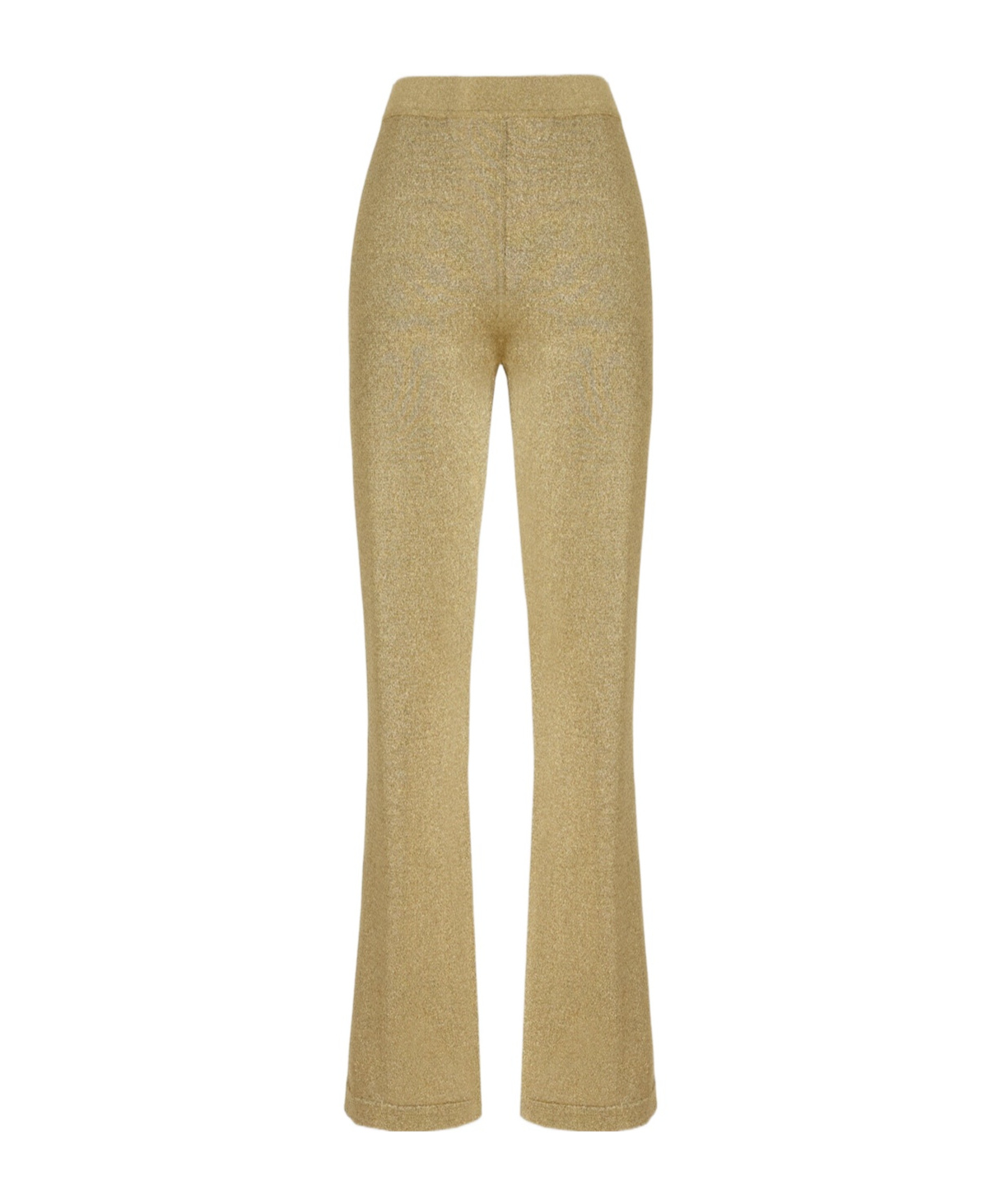 Missoni Metallic Knitted Flared Pants In Nude