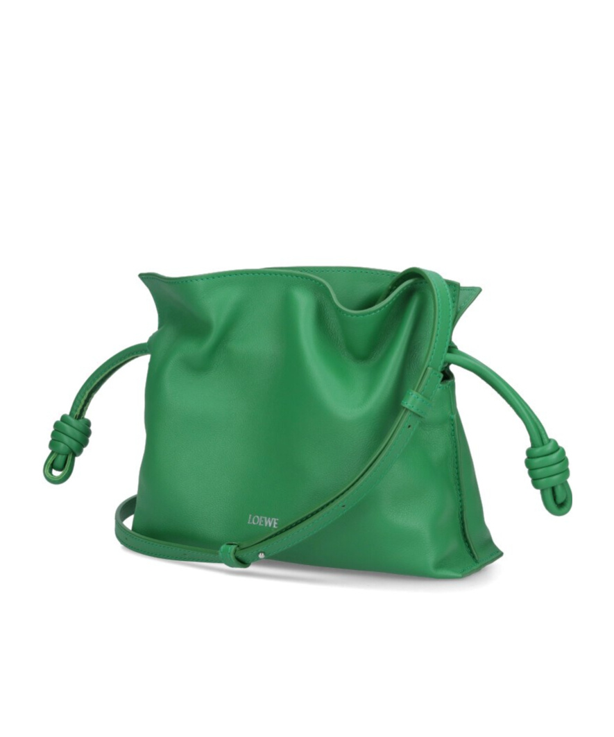 Loewe Mini Puzzle Leather Shoulder Bag In Green