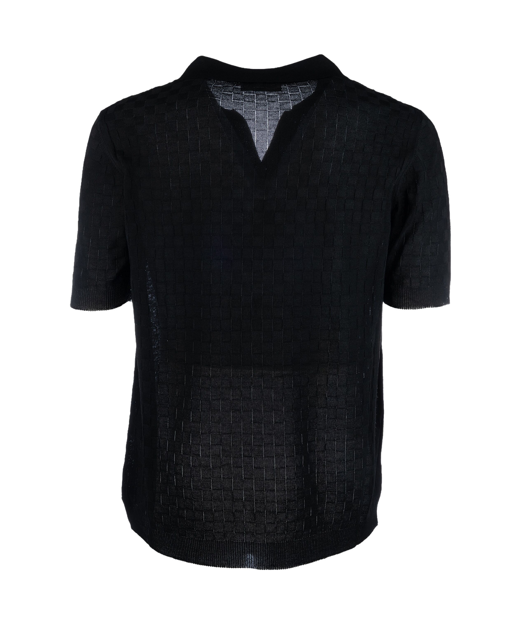 A Paper Kid Fine-knit Polo Shirt In Black