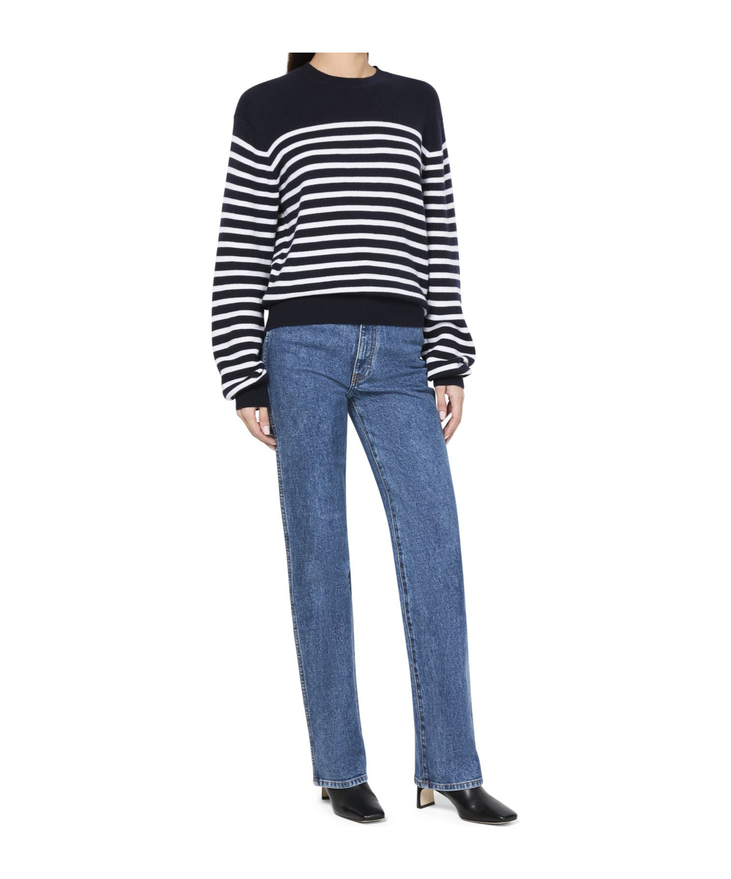 Shop Khaite Viola Cashmere Round Neck Sweater In Black