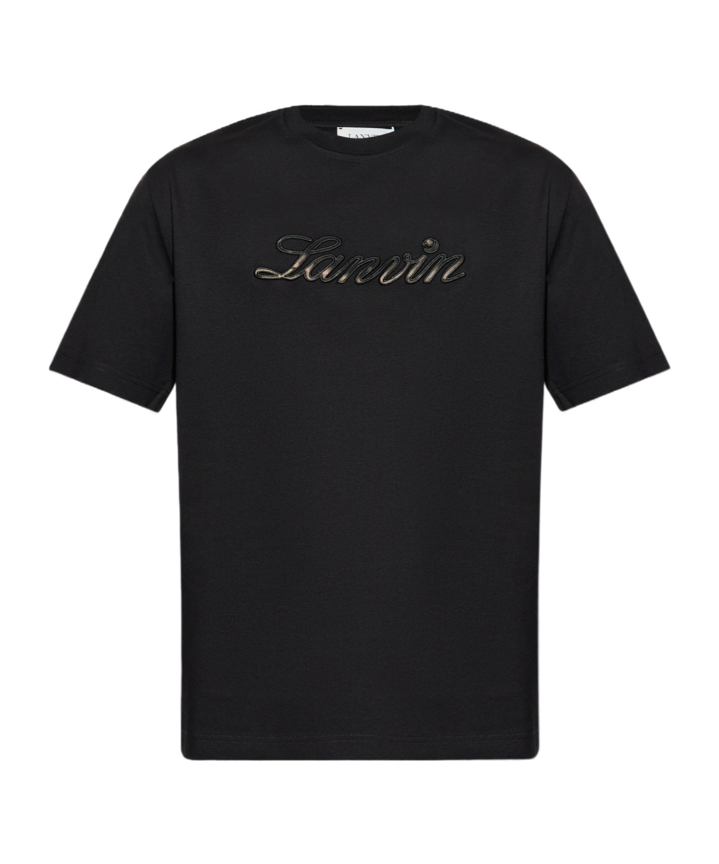Lanvin Logo-embroidered T-shirt In Black