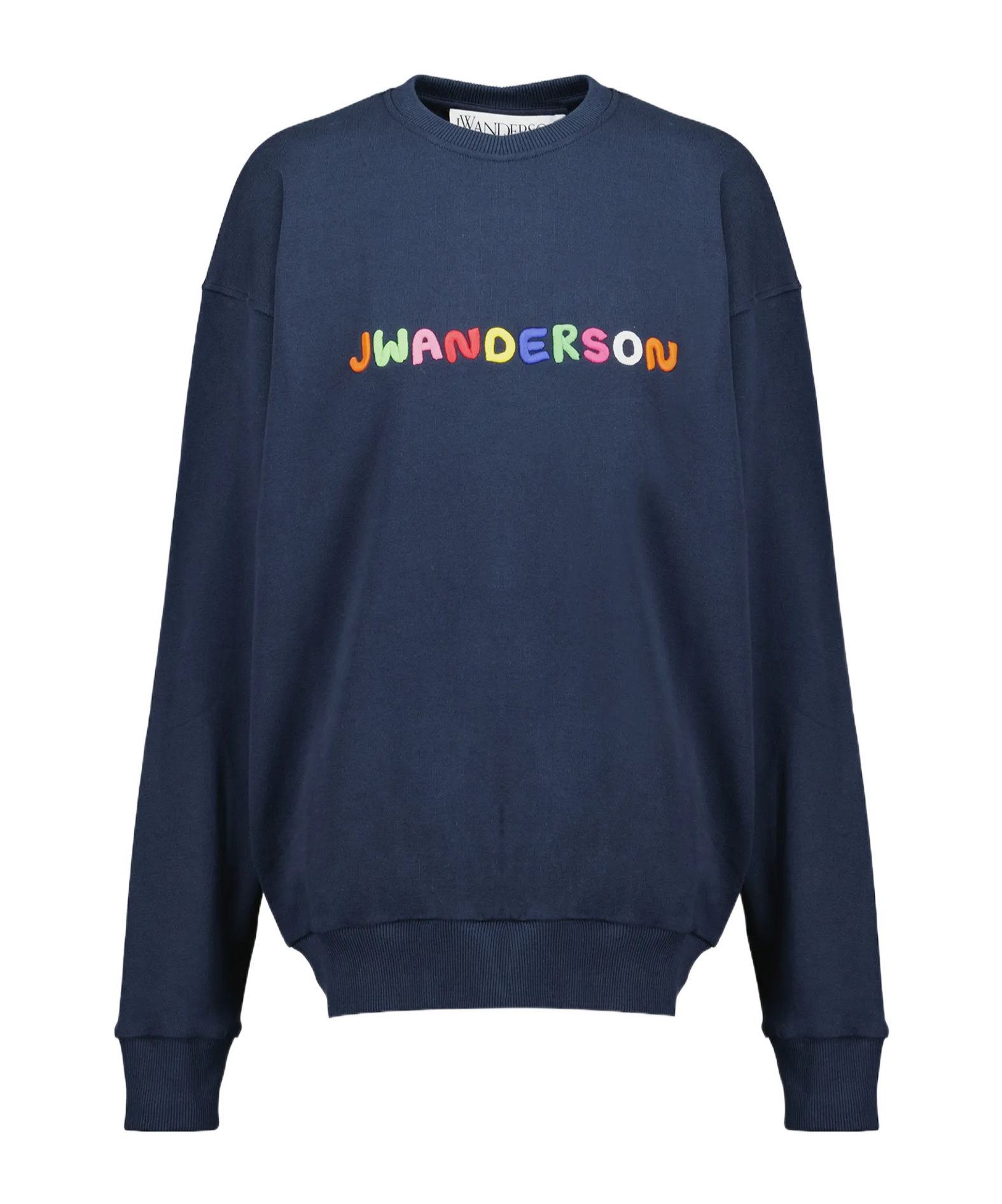 Jw Anderson Logo-embroidered Cotton Sweatshirt In Blue