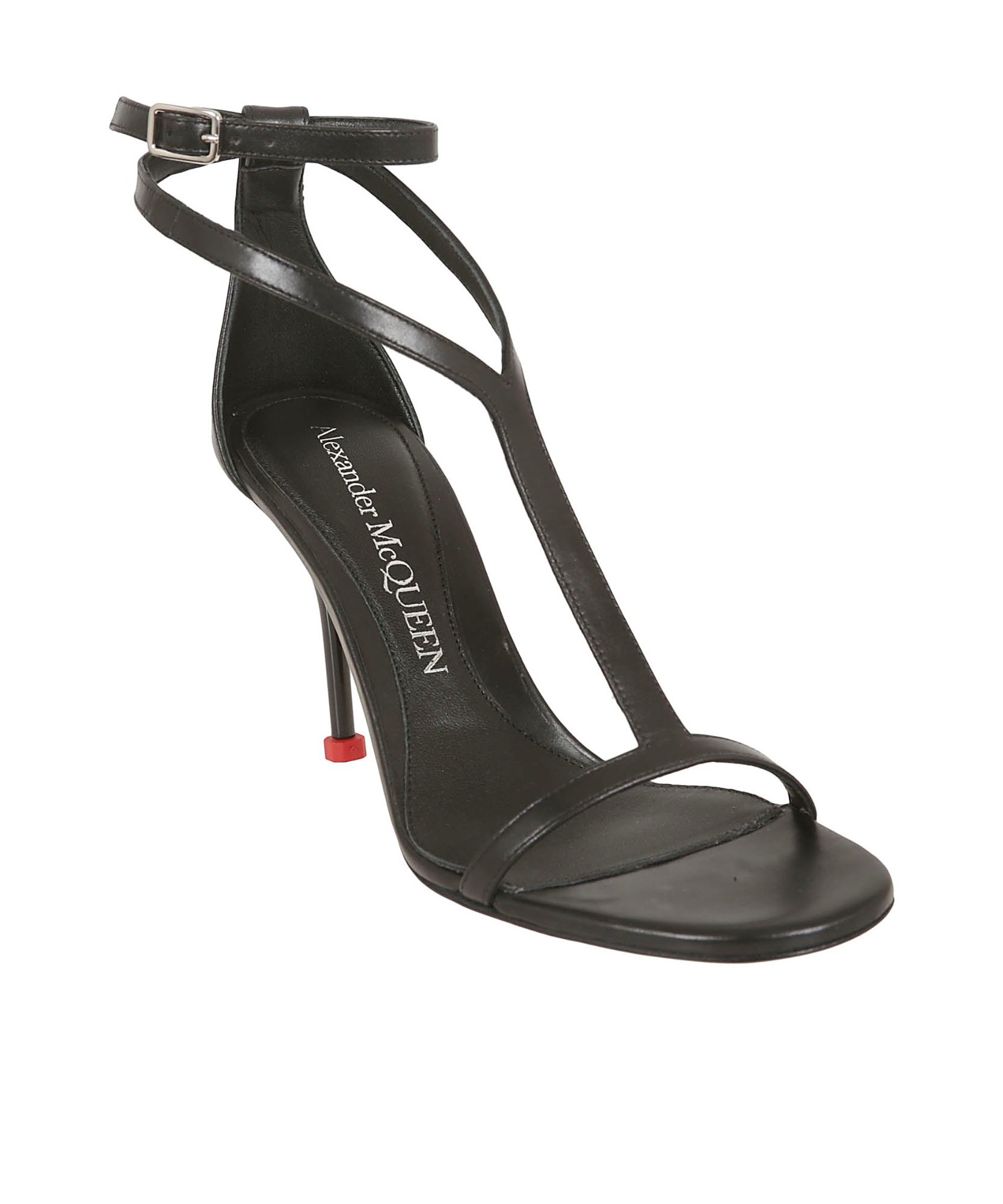 Alexander Mcqueen Harness 90 Calf Leather Sandals In Black