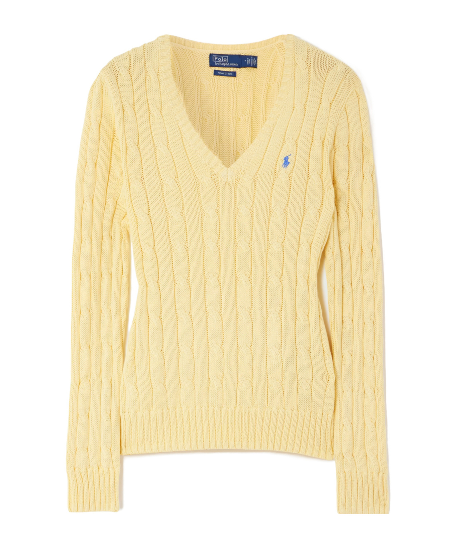 Polo Ralph Lauren Cable-knit V-neck Sweater In Yellow