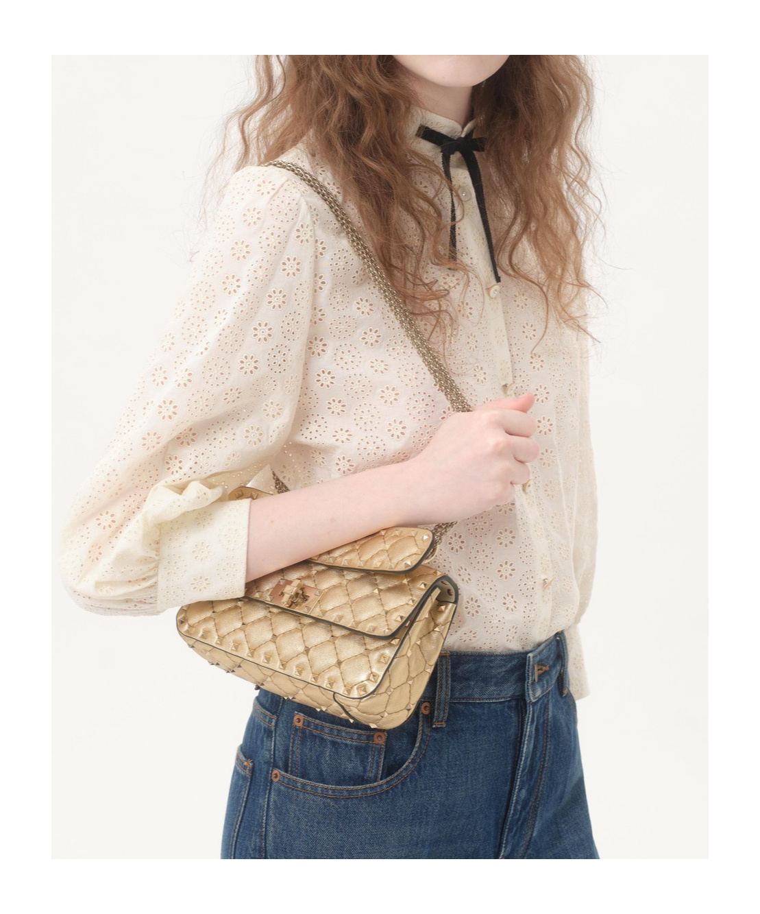 Valentino Chain Shoulder Bag In Nude