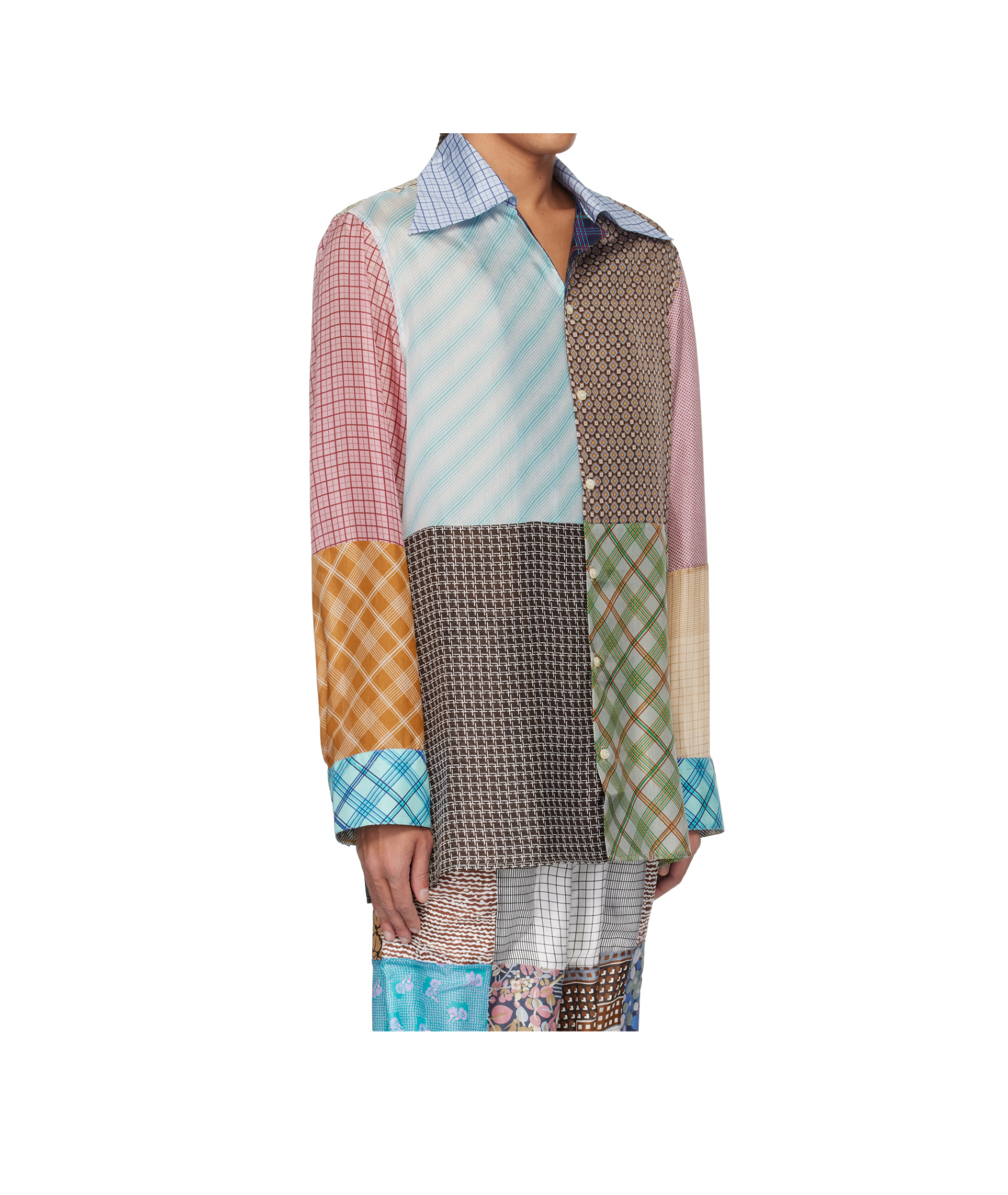 Marine Serre Regenerated Silk-scarves Shirt