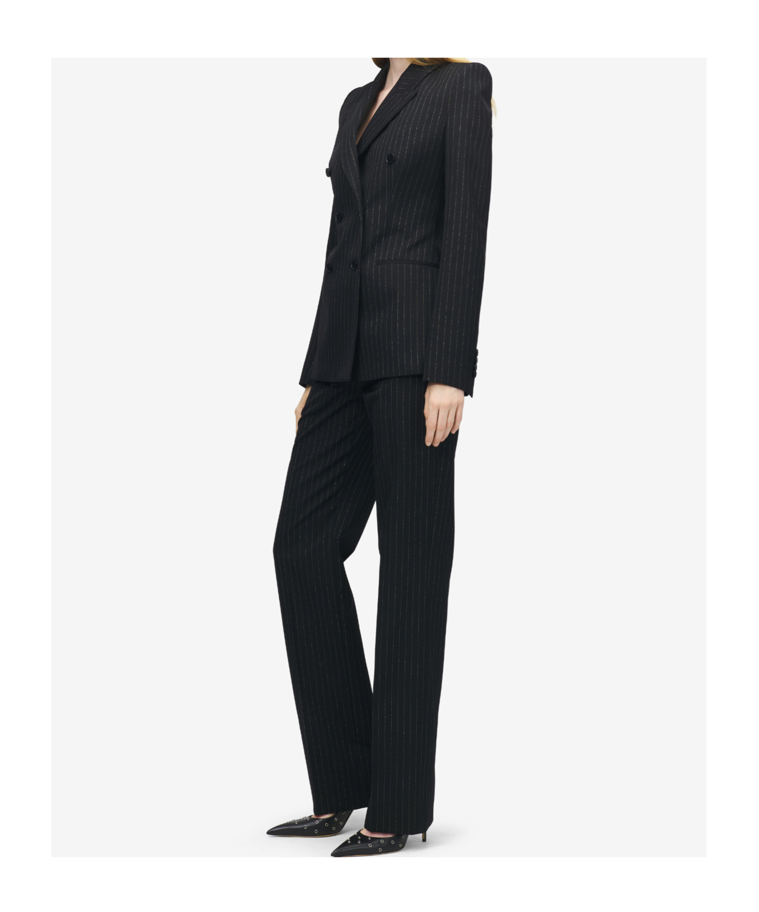 Alexander Mcqueen Pinstripe Double-breasted Wool Blazer In Black