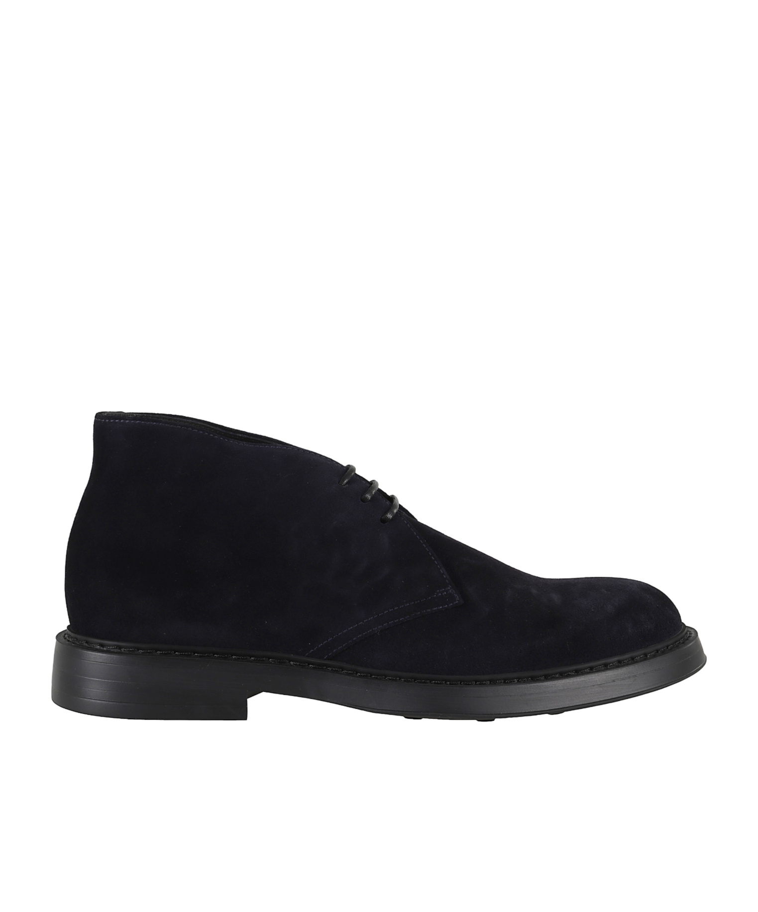 Doucal's Suede Chukka Boot With Round Toe In Blue