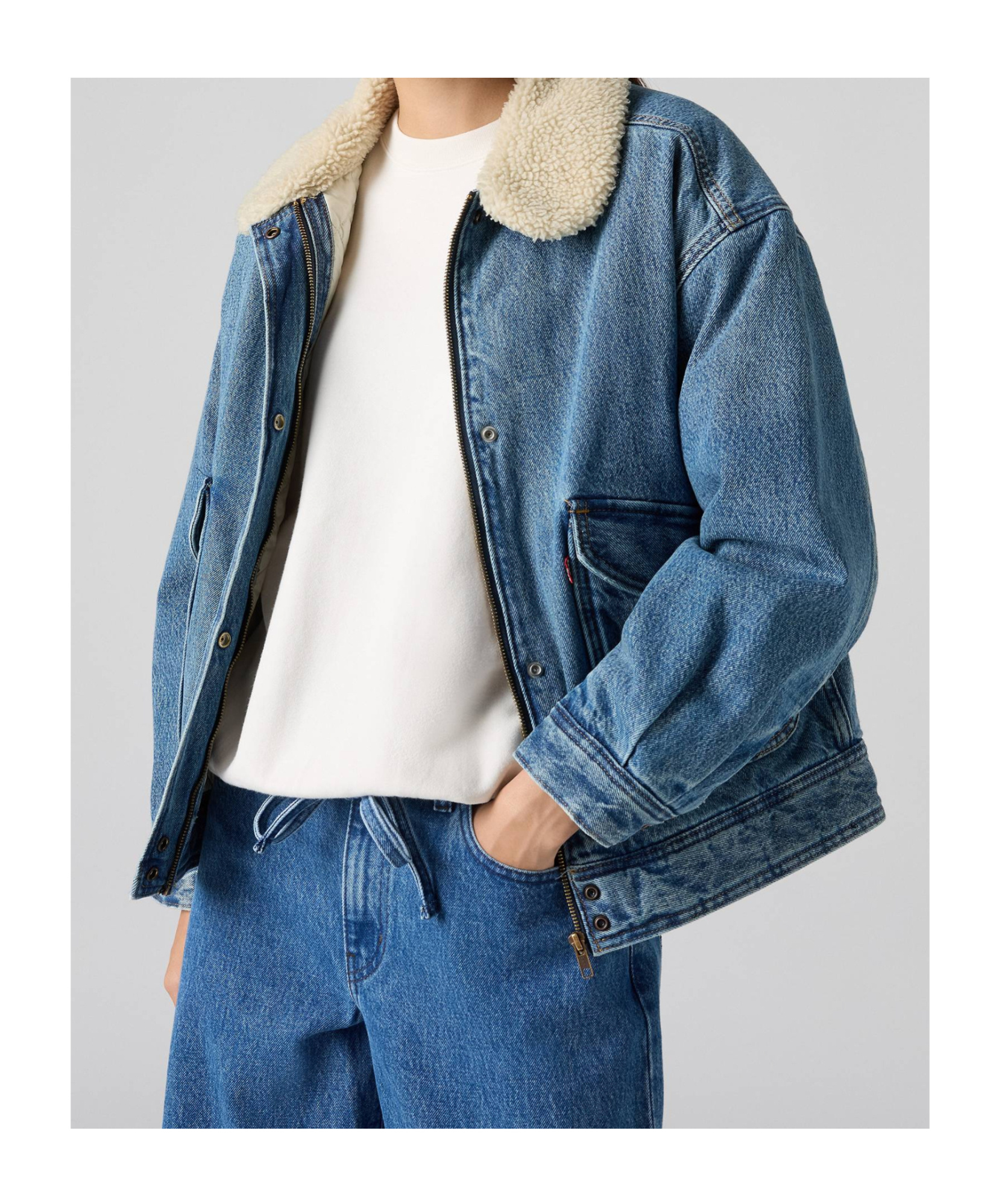 Levi's Sherpa Bomber Jacket In Blue