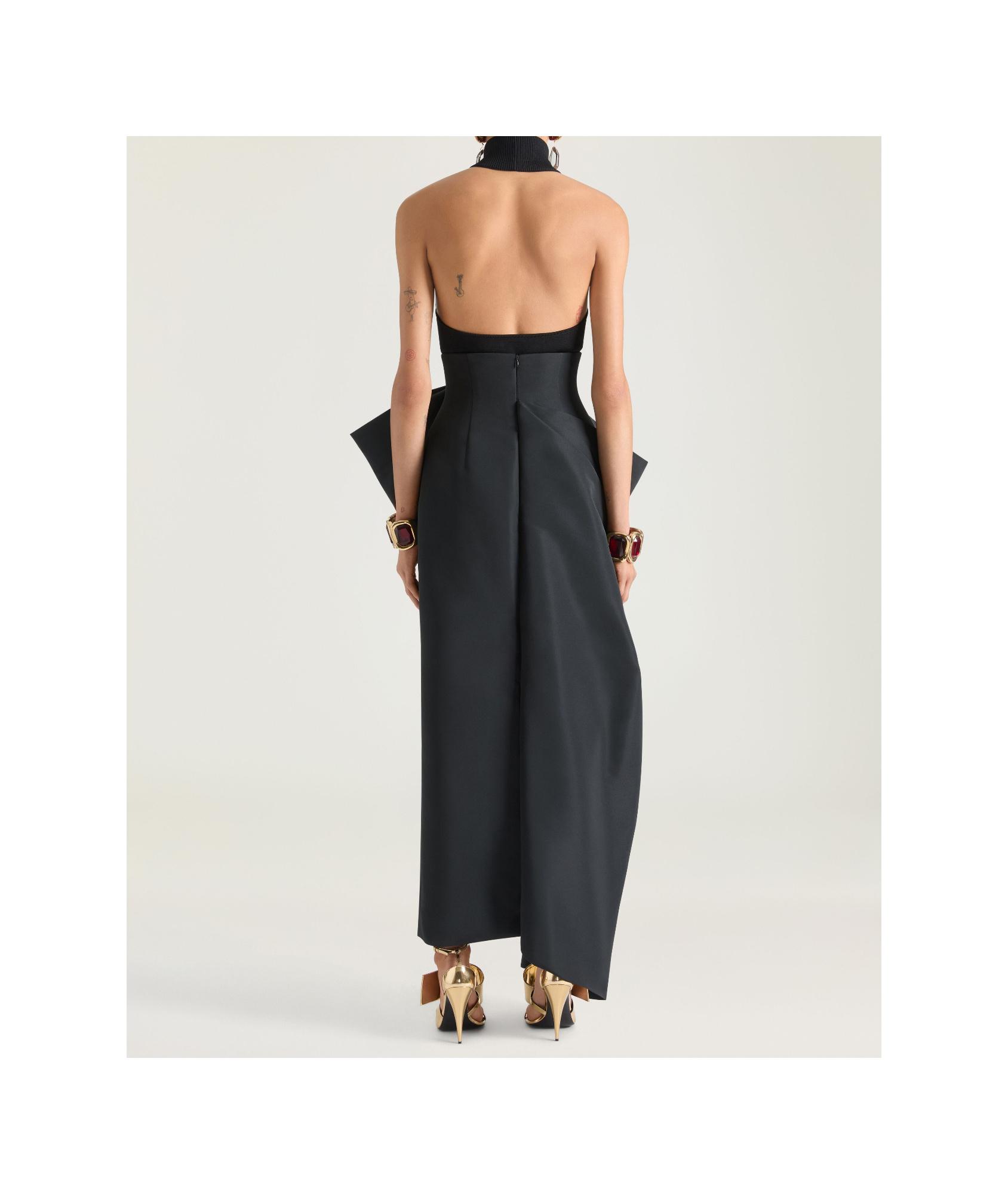 Givenchy Midi Skirt In Polyfaille With Bow Detail In Black