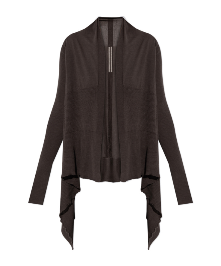 Rick Owens Long-sleeved Cardigan In Brown