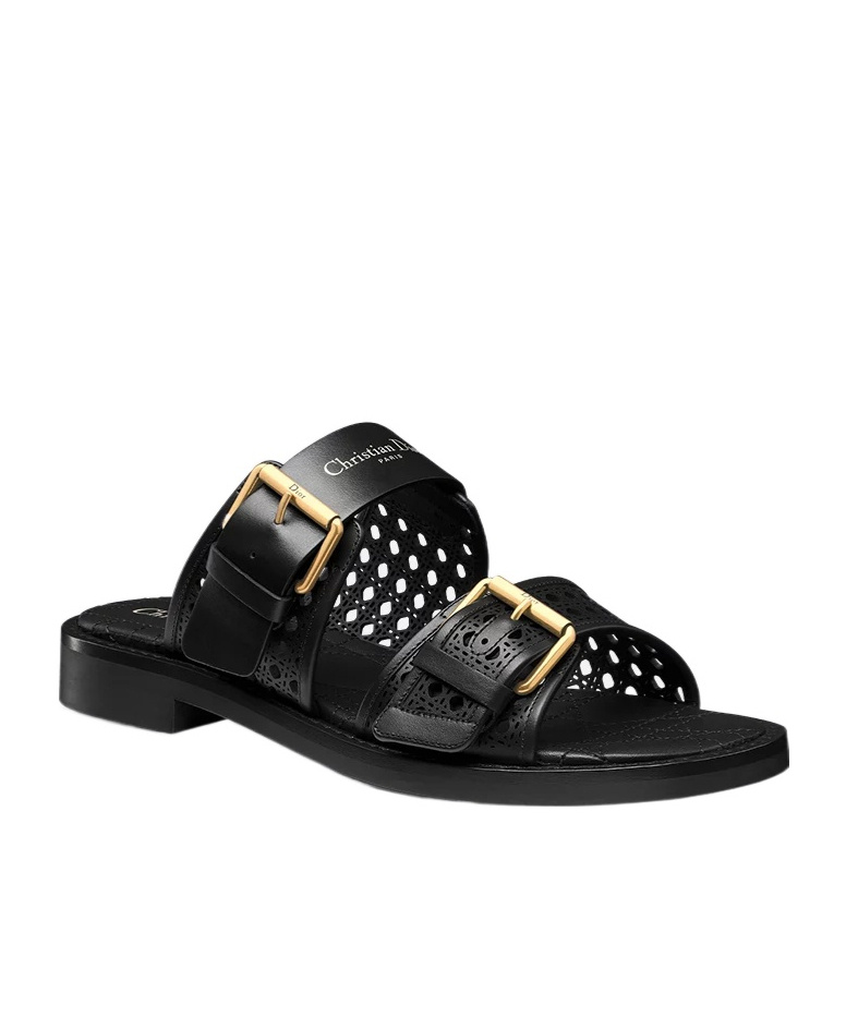 Dior D-avenue Leather Sandal In Black