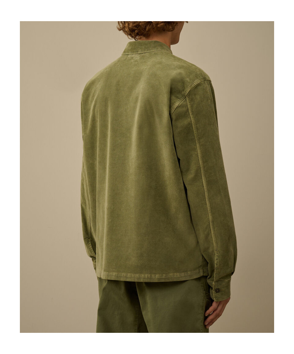 C.p. Company Wool Overshirt Shirt And Blouse Multicolor In Green