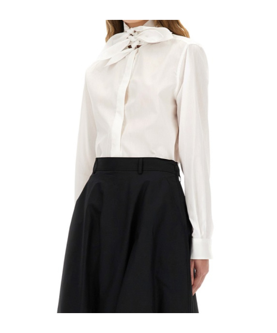 Moschino Couture Cotton Poplin Jacquard Shirt In White