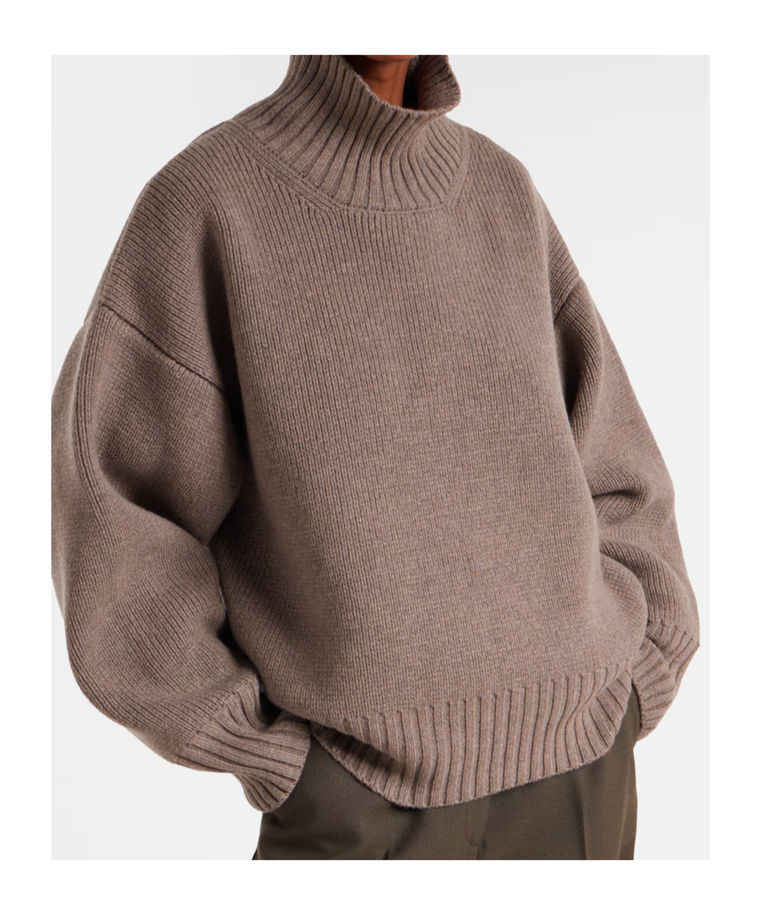 Rohe Ribbed Turtleneck Sweater In Gray