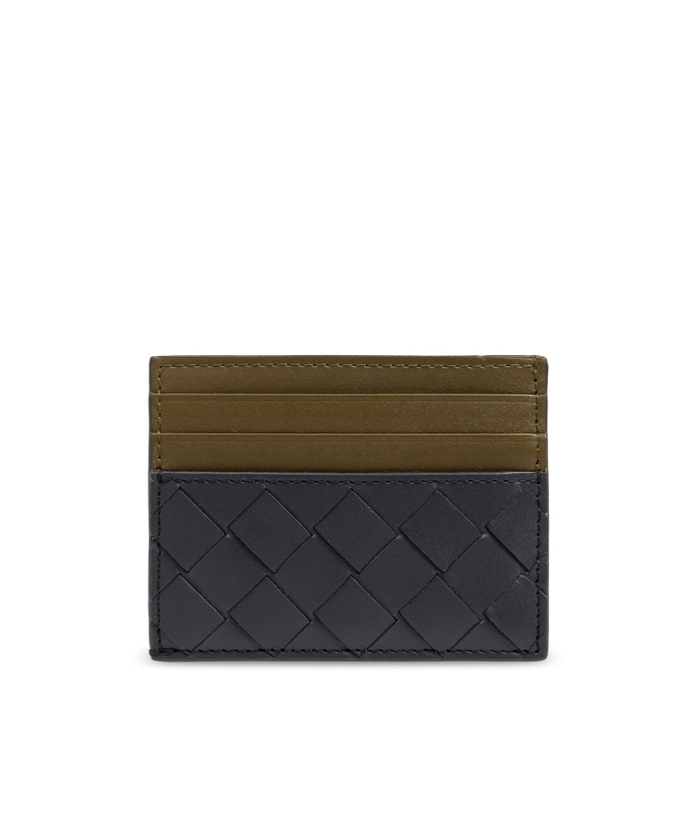 Bottega Veneta Porta Carte Di Credito Intrecciato In Black