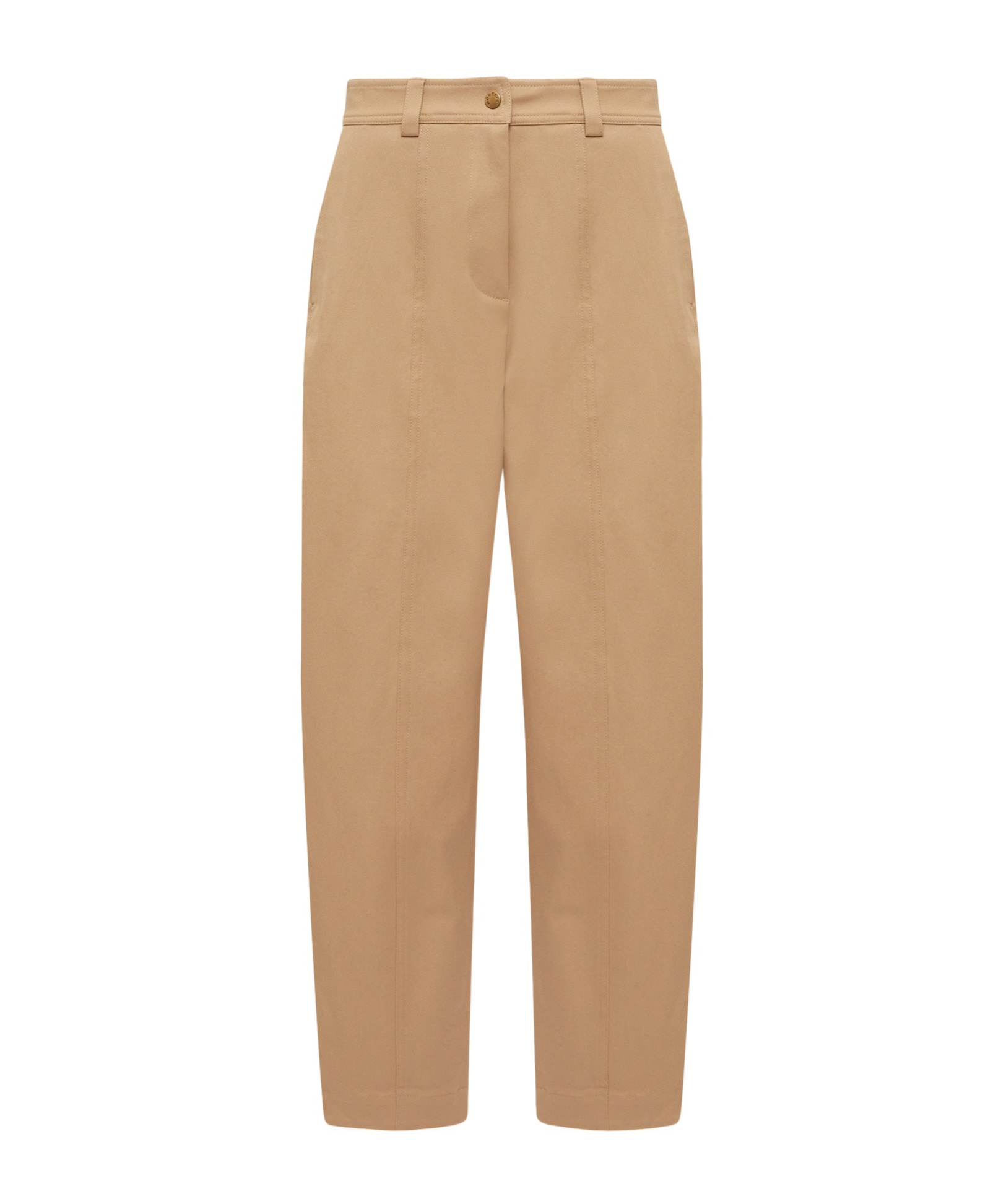 Moncler Pantalon Droit En Gabardine De Coton In Neutral