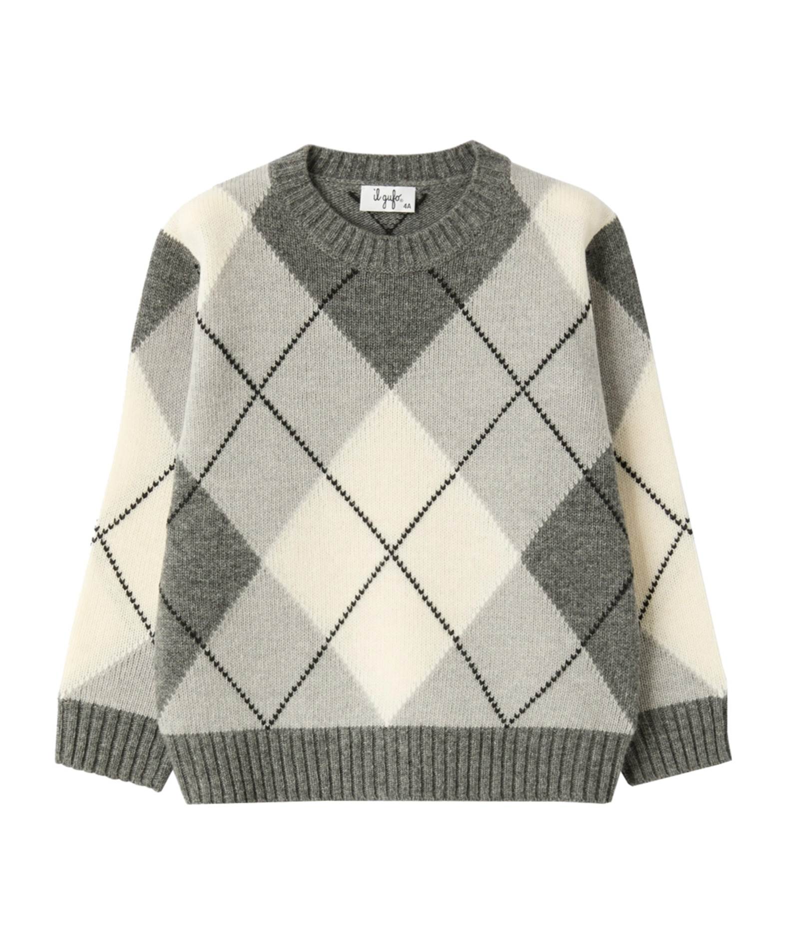 Il Gufo Diamond-pattern Wool Sweater In Multi