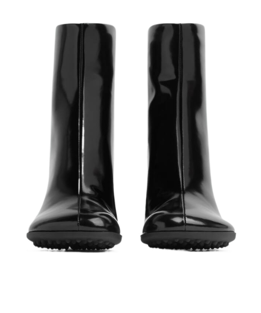 Bottega Veneta Tube Heel Atomic Leather Booties 10cm In Black