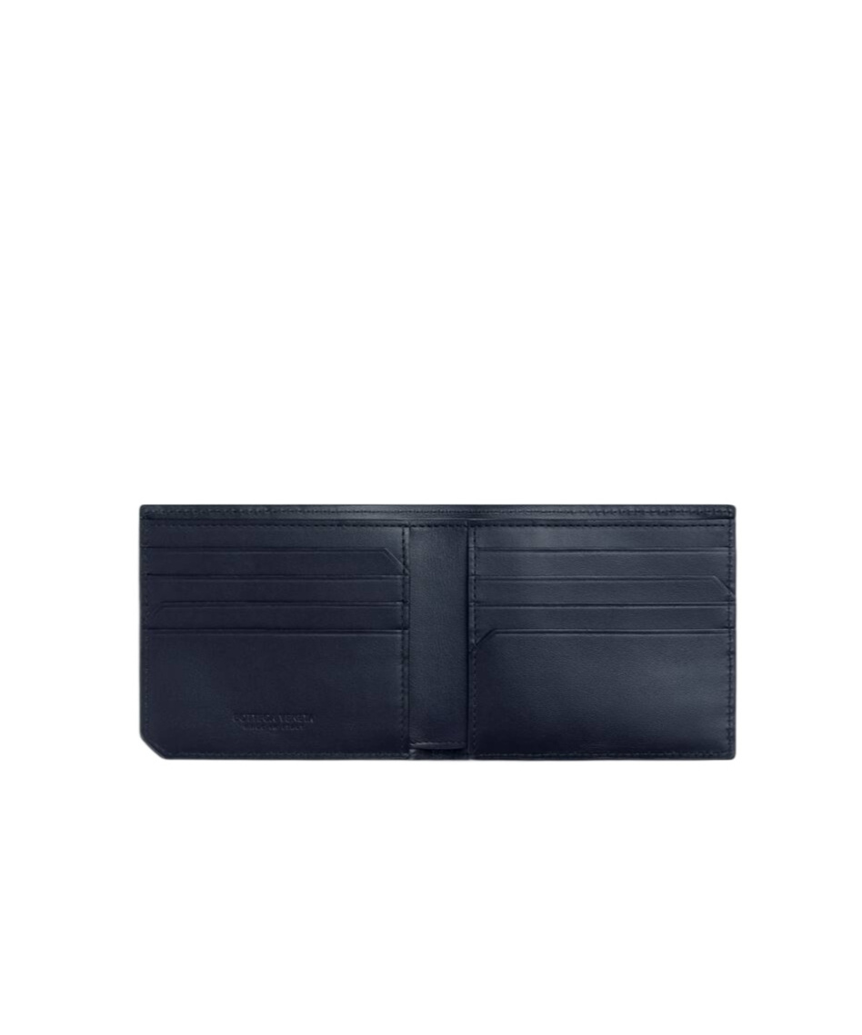 Bottega Veneta Intrecciato Piccolo Bi-fold Wallet In Black