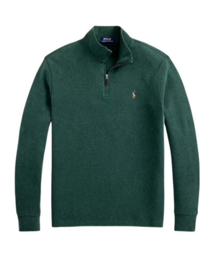 Polo Ralph Lauren Polo Pony Zip-up Jumper In Green