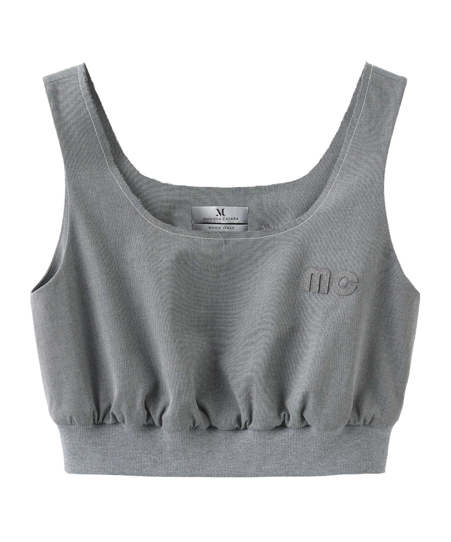 Marissa Chiara Off-the-shoulder Camisole In Gray