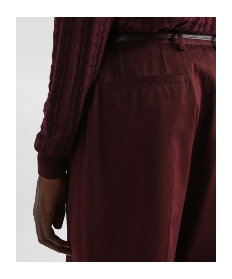 Dolce & Gabbana Folded-edge Trousers In Brown