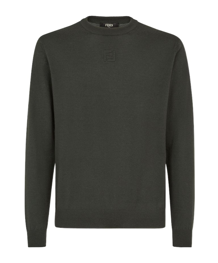 Fendi Ff-embossed Sweater In Black