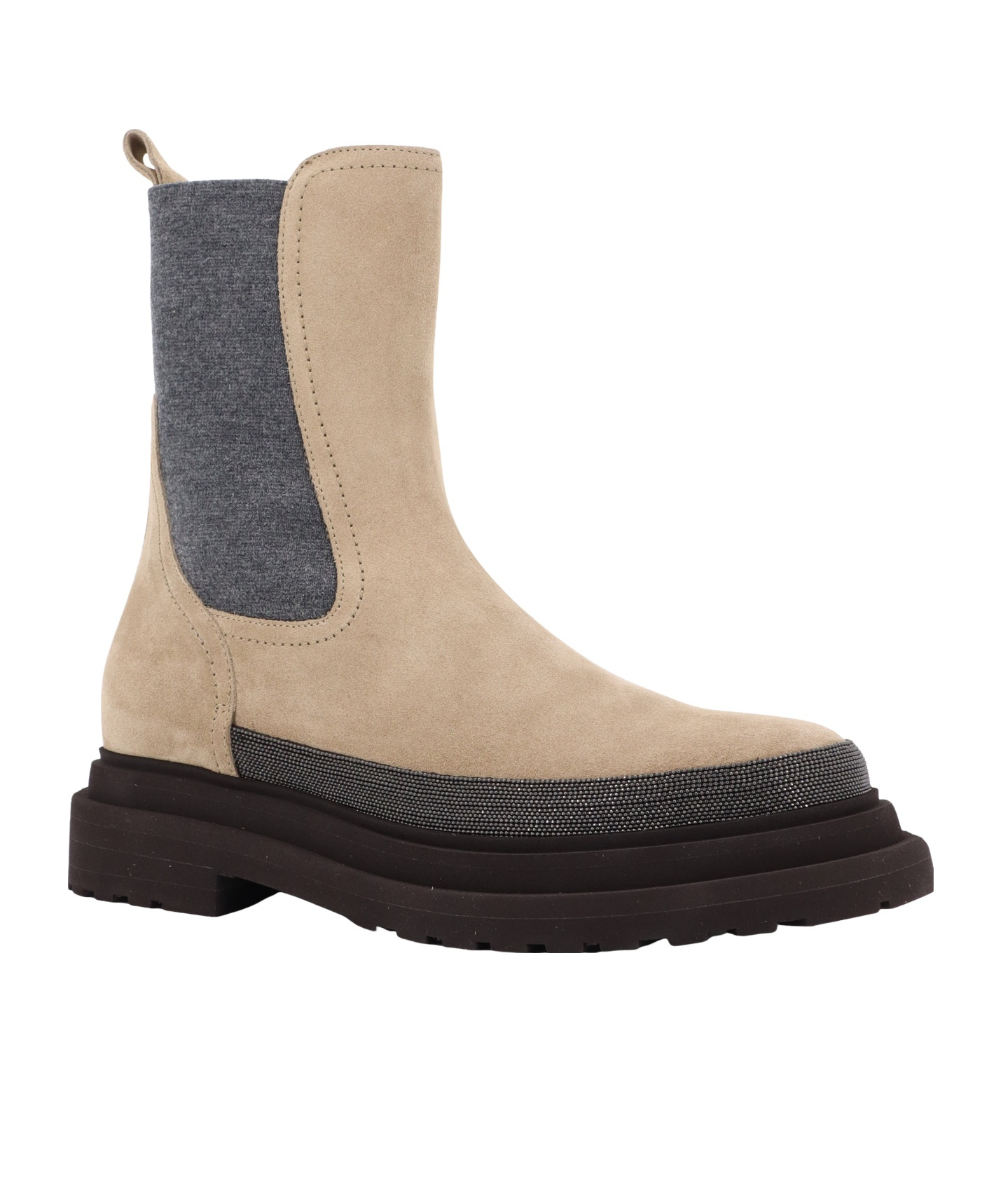 Brunello Cucinelli Suede Chelsea Boots In Black