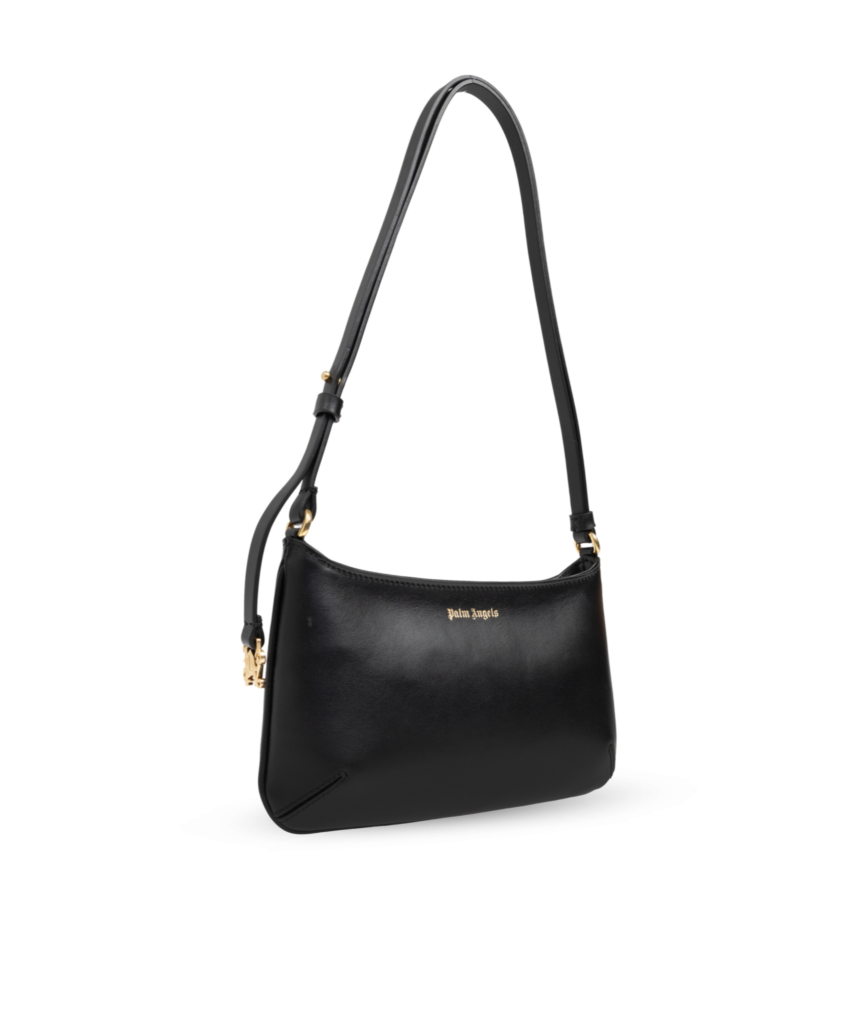 Palm Angels Georgina Shoulder Bag In Black Leather In Black