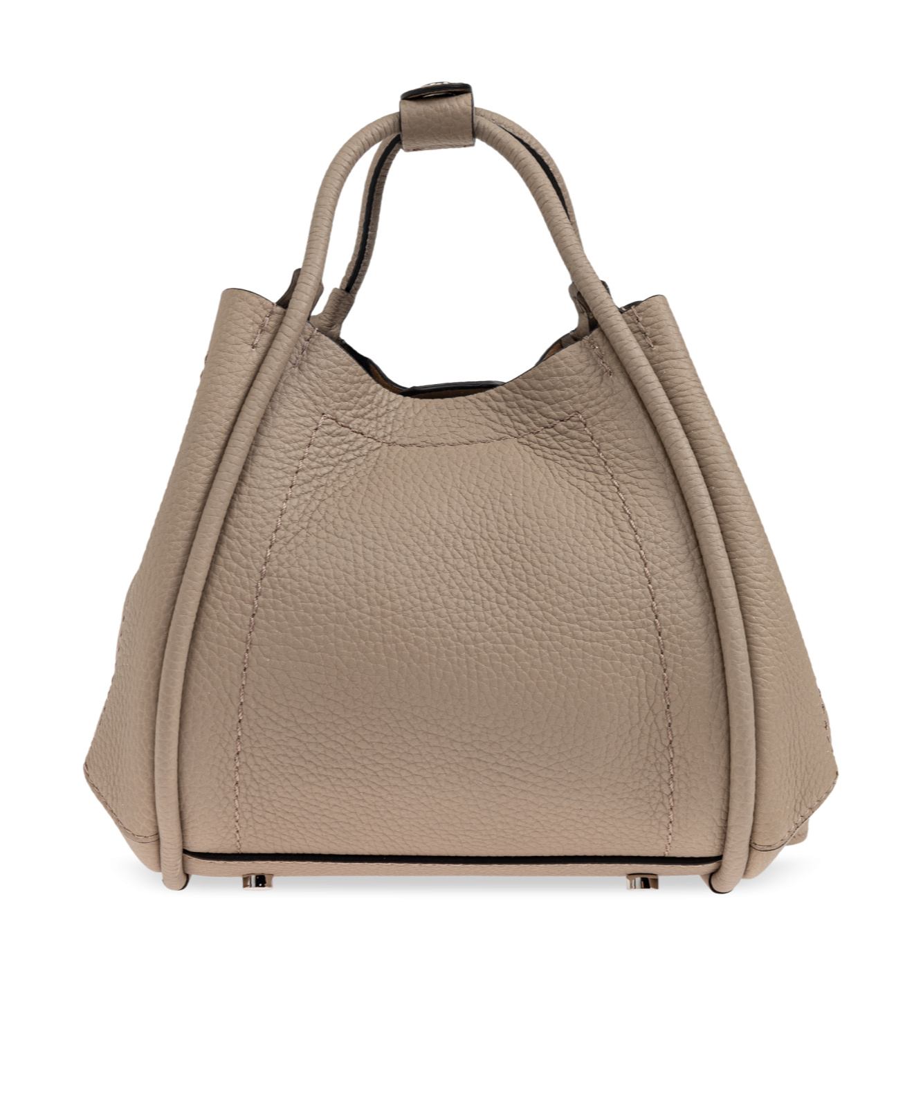 Max Mara Logo Plaque Top Handle Bag In Nude