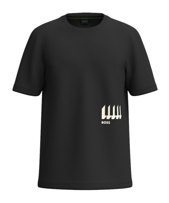 Hugo Boss Logo Pattern T-shirt In Black