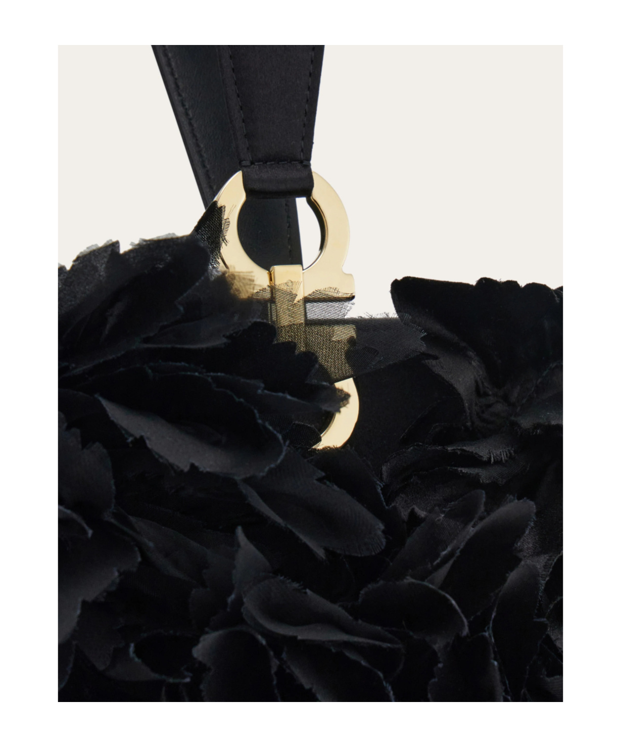 Ferragamo Mini Clutch With Floral Detailing In Black