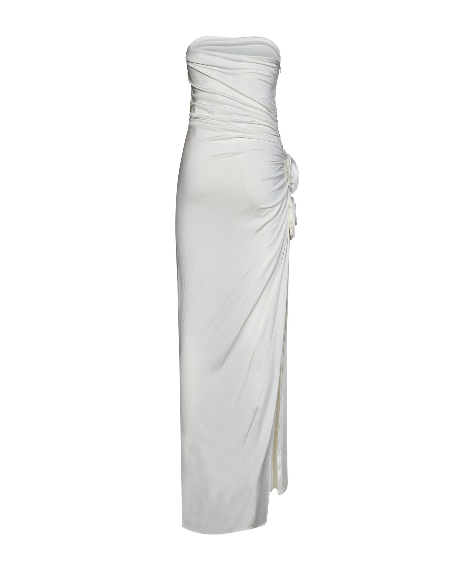 Magda Butrym Floral-detailed Strapless Gown In White