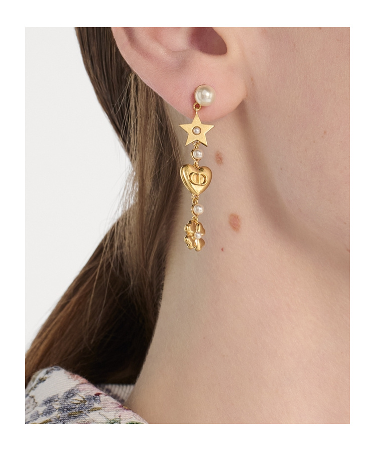 Dior Lucky Earrings In Gold