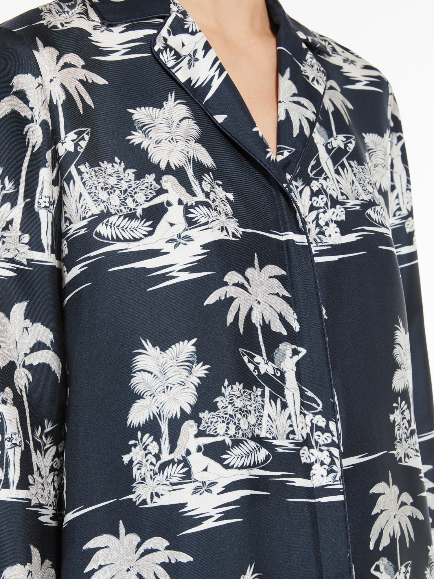 Max Mara Printed Shirt In Black